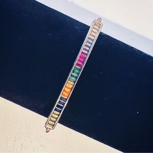 [ 2 FOR $20 ] STERLING SILVER PLATED ADJUSTABLE RAINBOW BRACELET